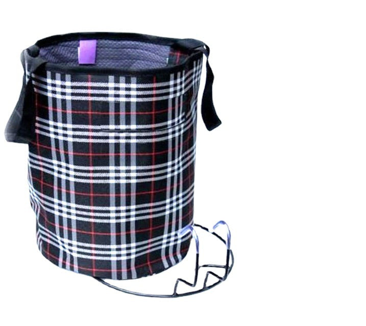 plaid climbing chalk bag with fleece lining brush holder and waist belt Bowlift