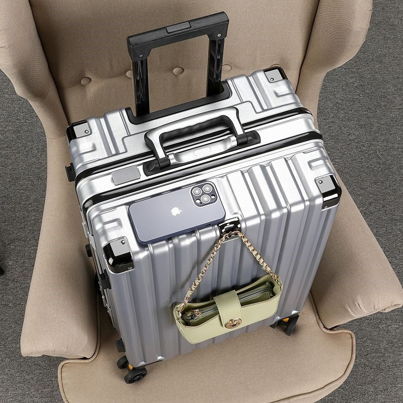 Hard-shell suitcase with double safety lock and sturdy rolling system Bowlift