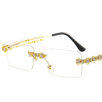 Women's designer sunglasses with sparkling frame and rectangular lenses Bowlift
