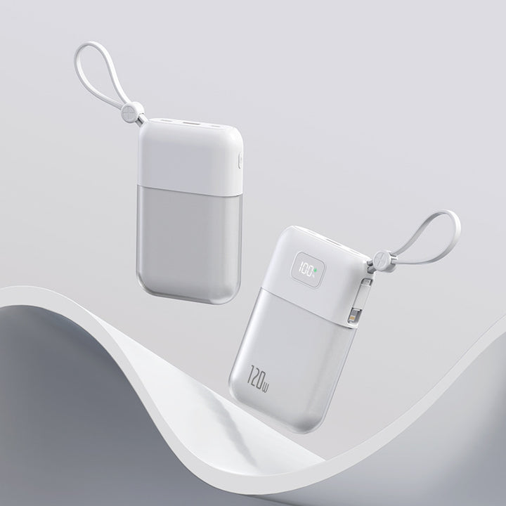 Portable power bank with powerful fast charging cable and integrated LED display Bowlift