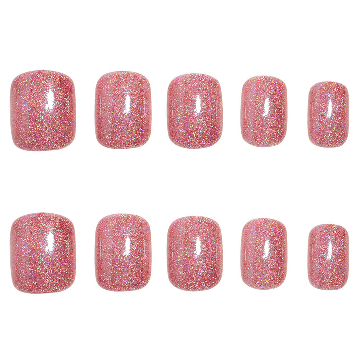 Glittery Press-On Toenail Set Bowlift