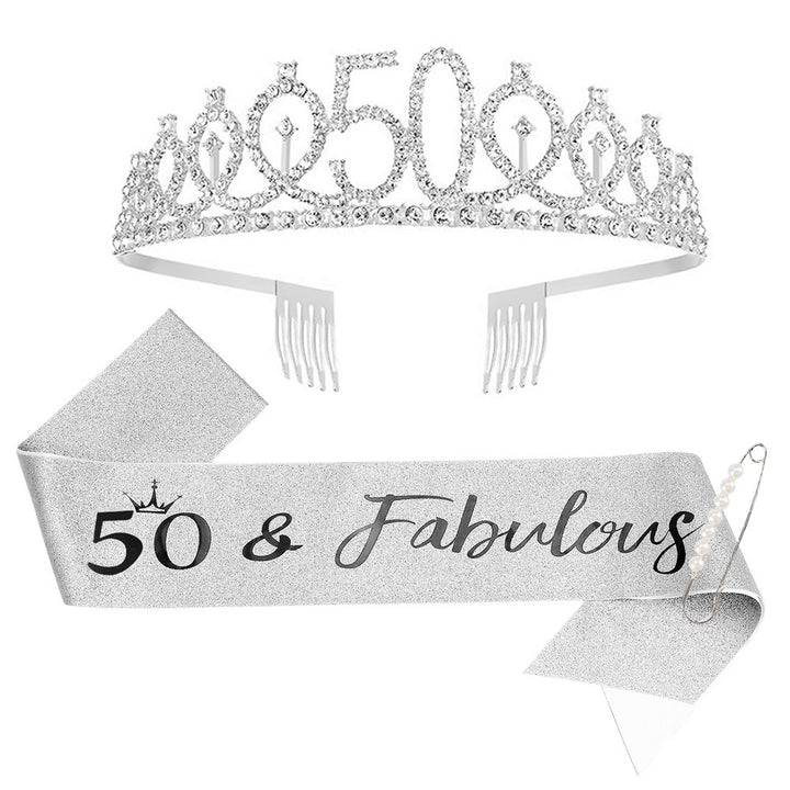 Ladies Sparkling Tiara with personalized 80th Birthday Inscription Bowlift