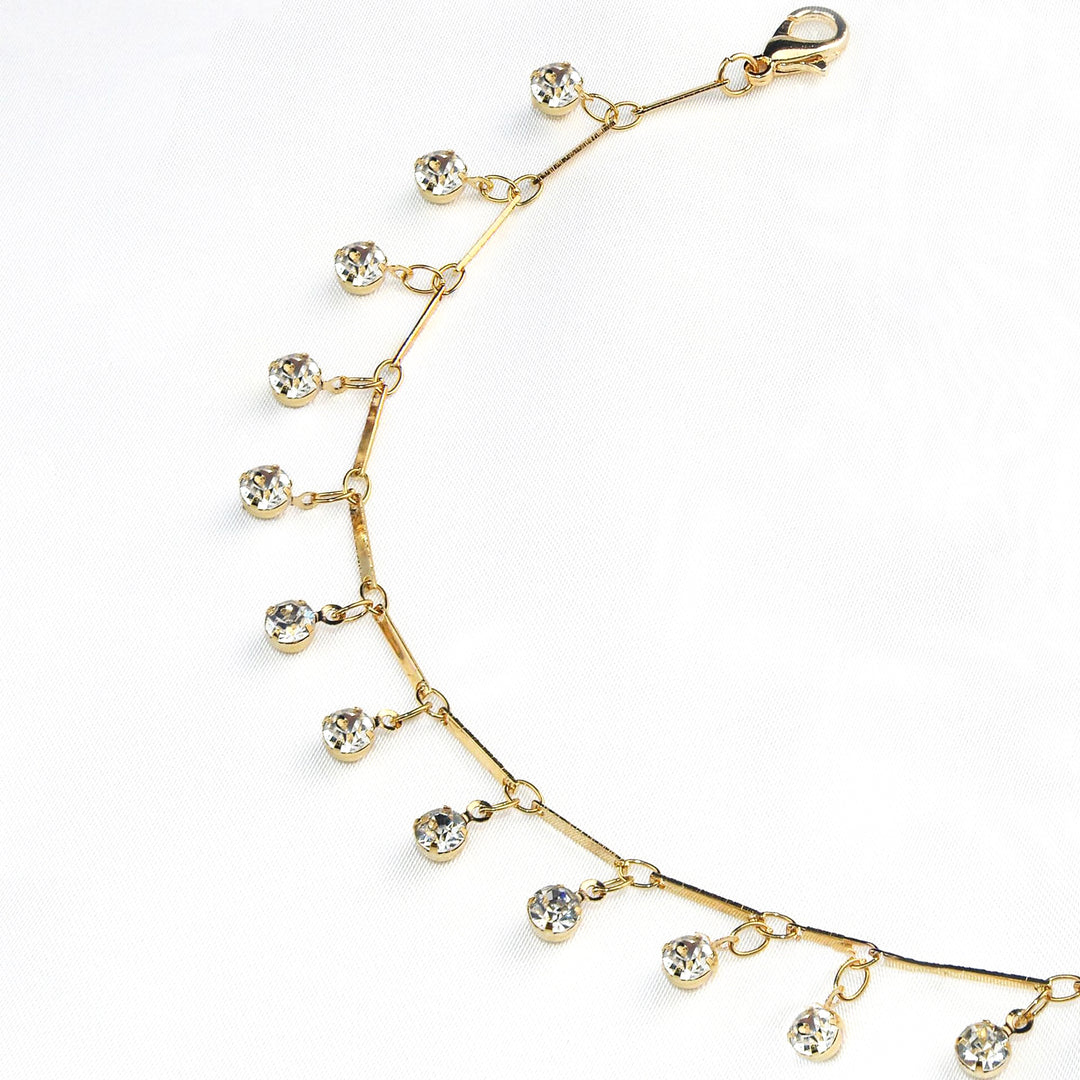 Elegant Crystal Chain Anklet Bowlift