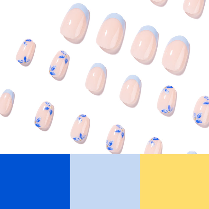 Artistic acrylic nails with elegant flower design Bowlift