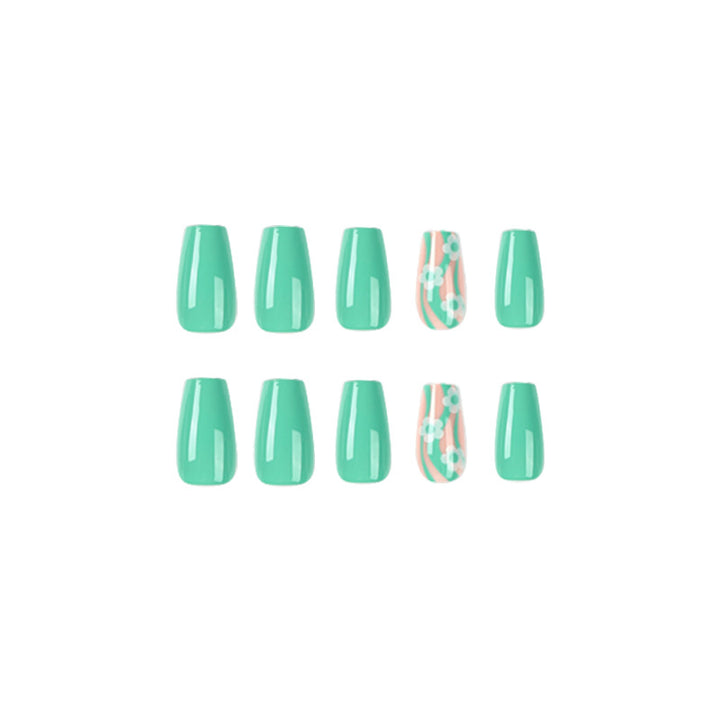 Artistic Nail Extensions in a Modern Floral Design Bowlift