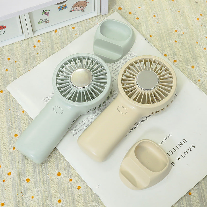 Women's portable USB hand fan with multifunctional holder Bowlift