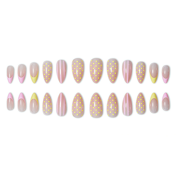 Decorative Polka Dot and Gradient Press-On Nails Bowlift