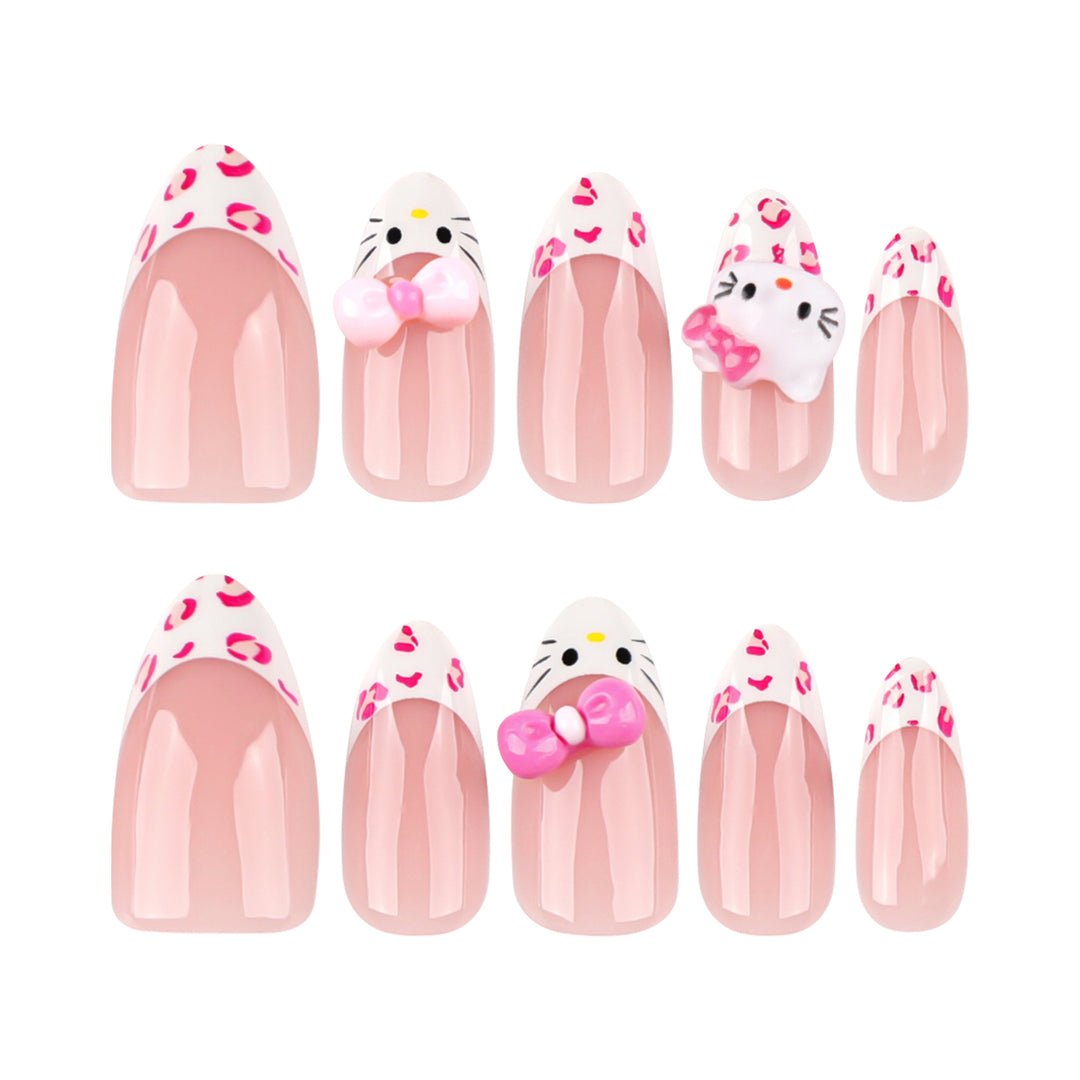 Artful Nail Extensions with Cute Motif Accents Bowlift