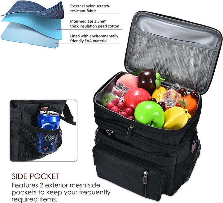 Insulated Multi-Compartment Food Delivery Backpack Bowlift