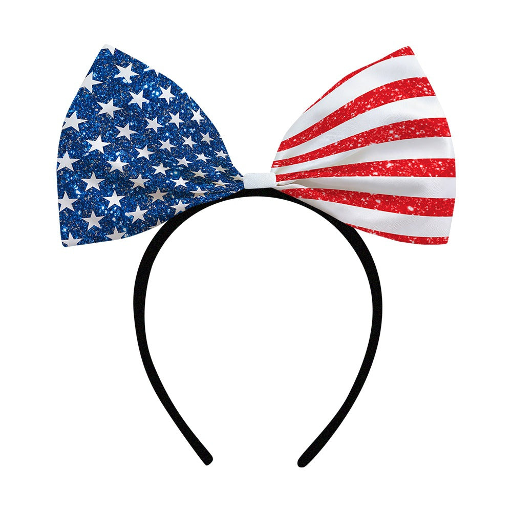 Ladies oversized bow headband with star pattern Bowlift