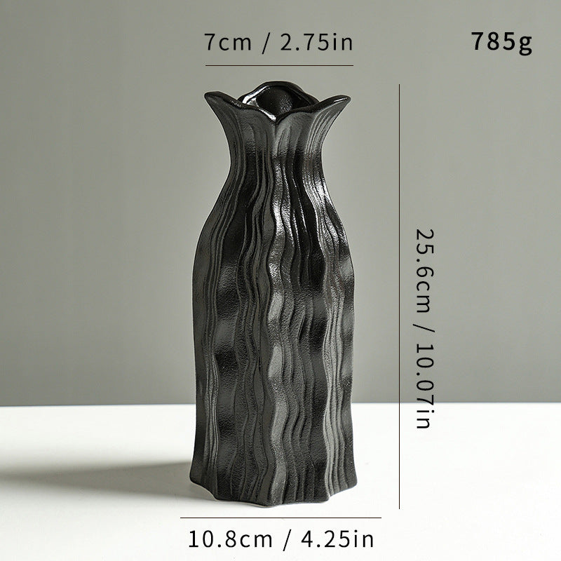Artistic Fluted Ceramic Vase
