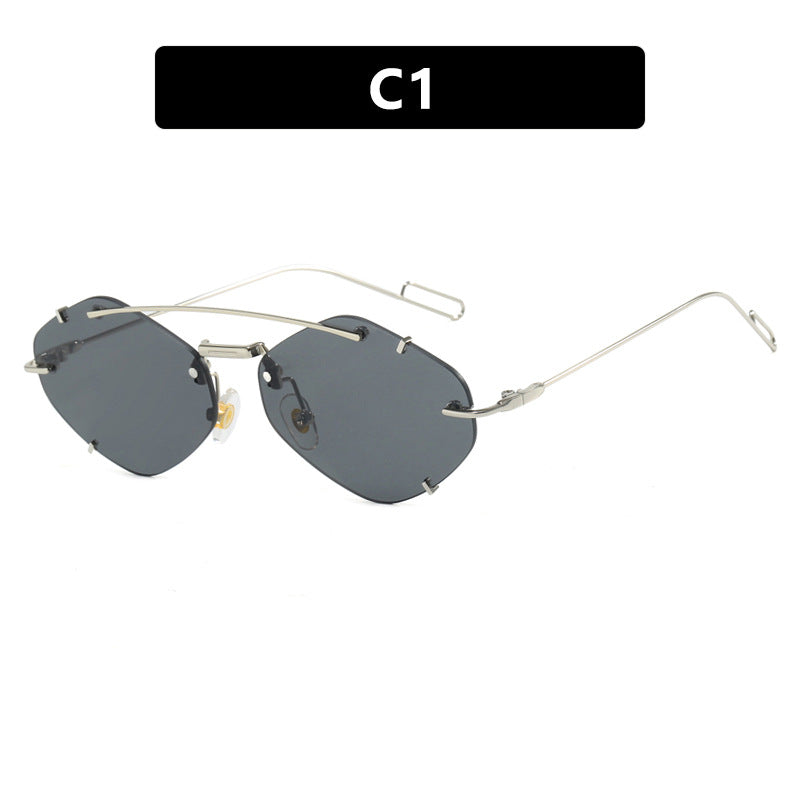 Women geometric sunglasses with ultra-light metal frame Bowlift