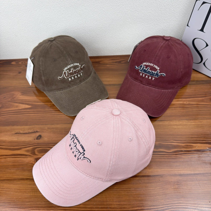 Women's Embroidered Heart Graphic Baseball Cap Bowlift
