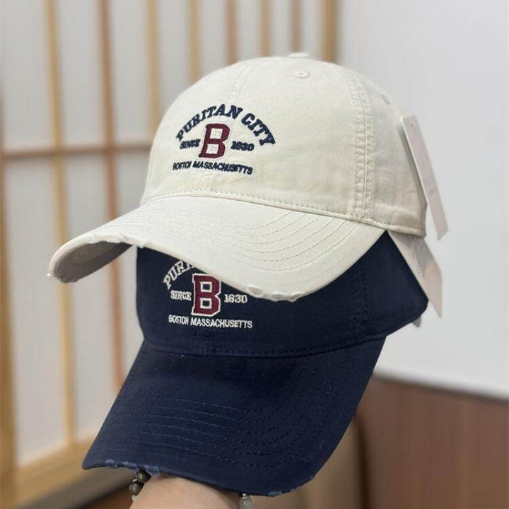Women's Vintage Distressed Embroidered Baseball Cap Bowlift