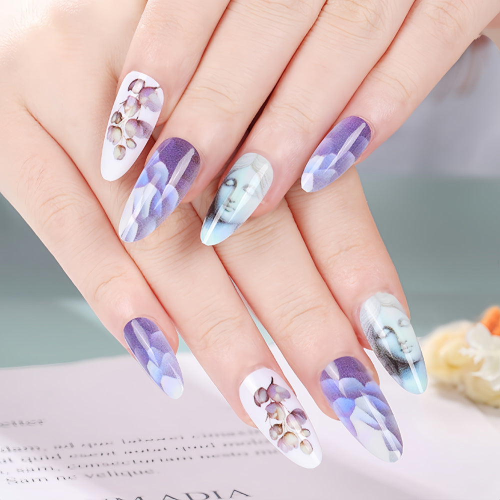 Artificial nails with botanical and artistic designs Bowlift