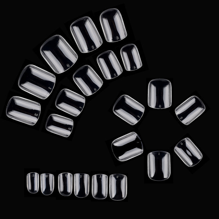 Transparent French Tip Press-On Nails Bowlift