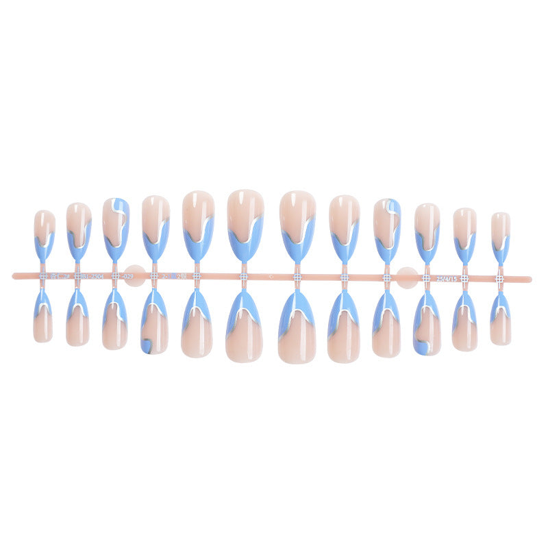 Artistic Press-On Nail Set with Modern Abstract Design Bowlift