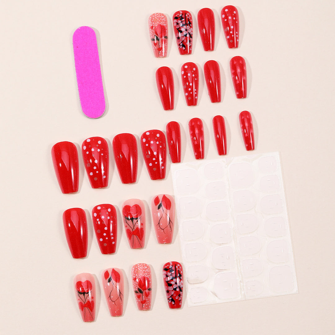Floral Design Acrylic Nail Art Extensions Bowlift