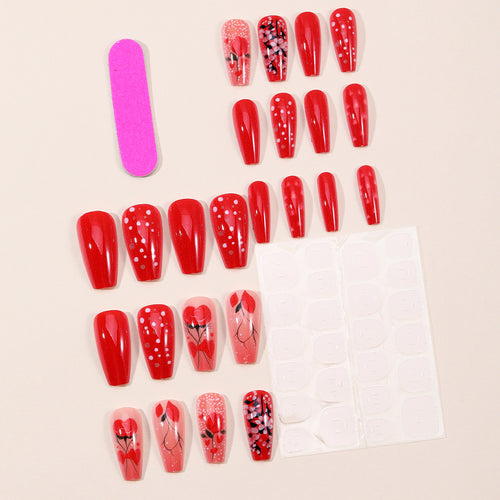 Floral Design Acrylic Nail Art Extensions Bowlift