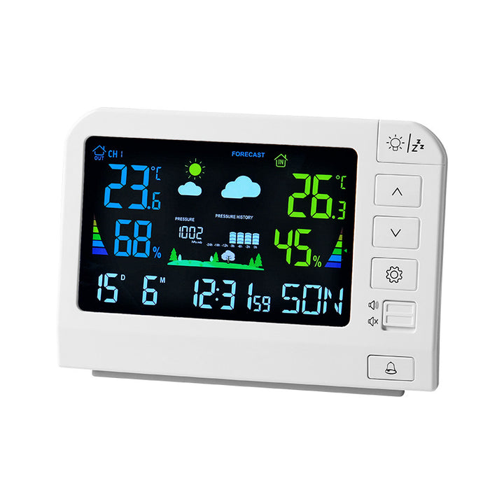 Digital Weather Alarm Clock with Multifunctional Display Bowlift