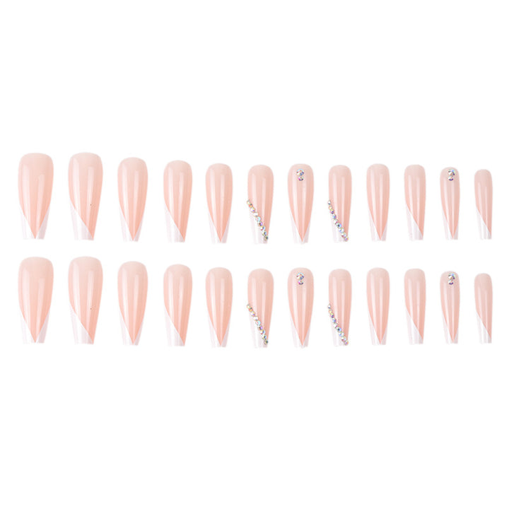Glamorous Stiletto Nail Extensions with Rhinestone Accents Bowlift