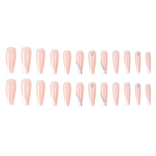 Glamorous Stiletto Nail Extensions with Rhinestone Accents Bowlift