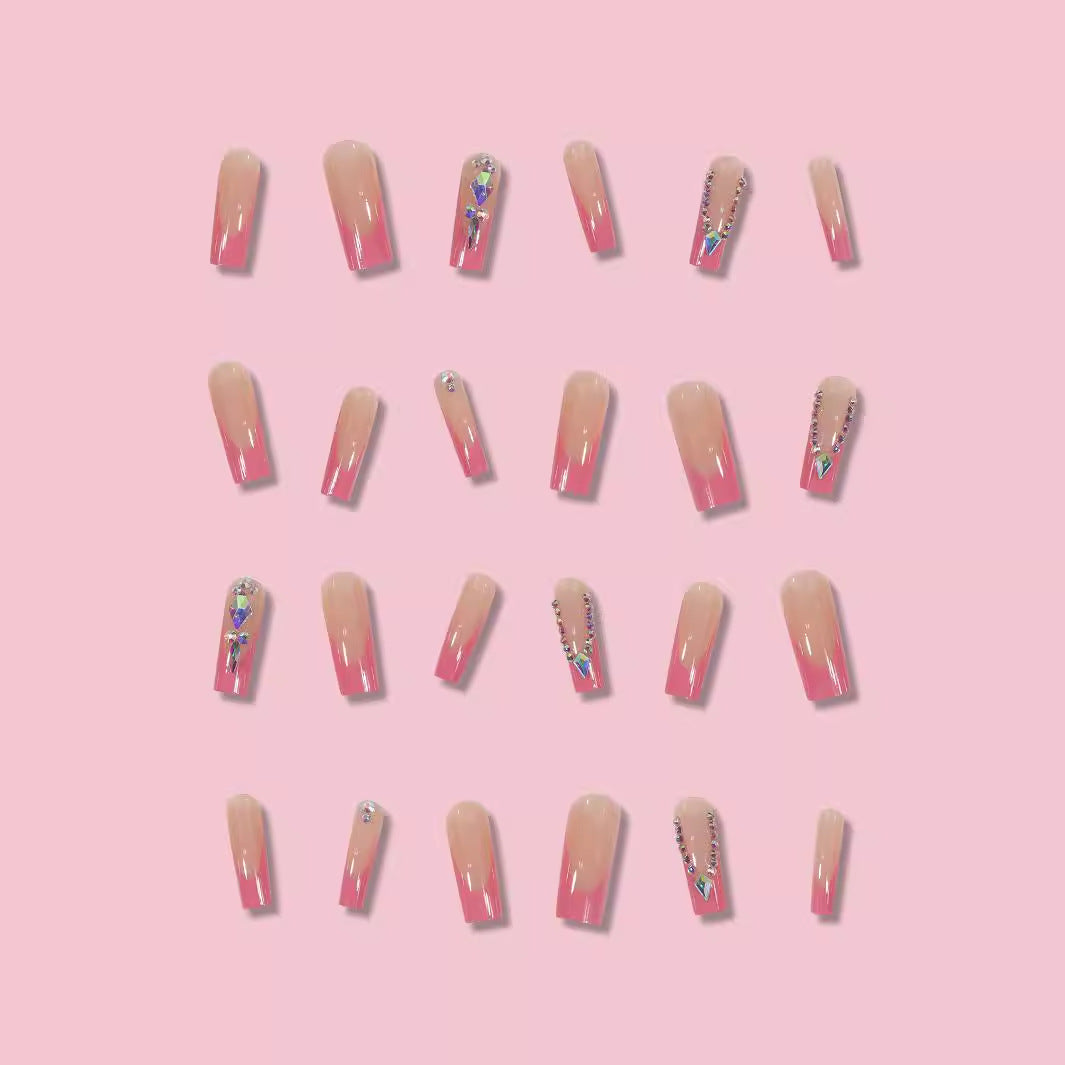 Luxury Press-On Nail Extensions with Crystal Accents Bowlift