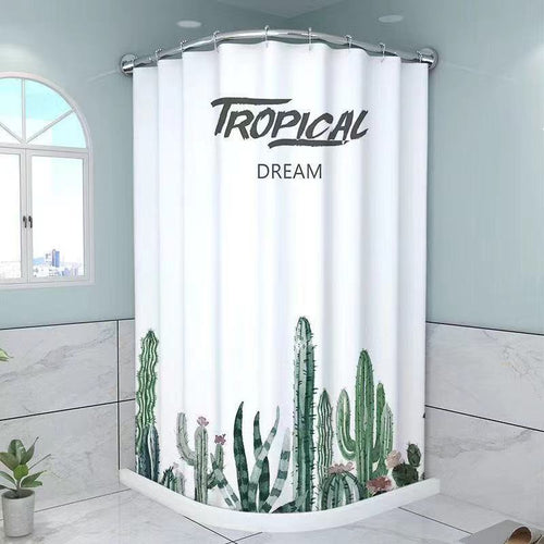 Tropical Cactus Pattern Shower Curtain Bowlift