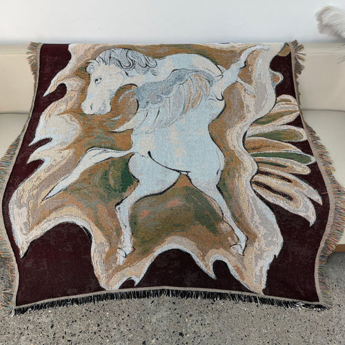 Artistic Unicorn-Themed Tapestry Blanket
