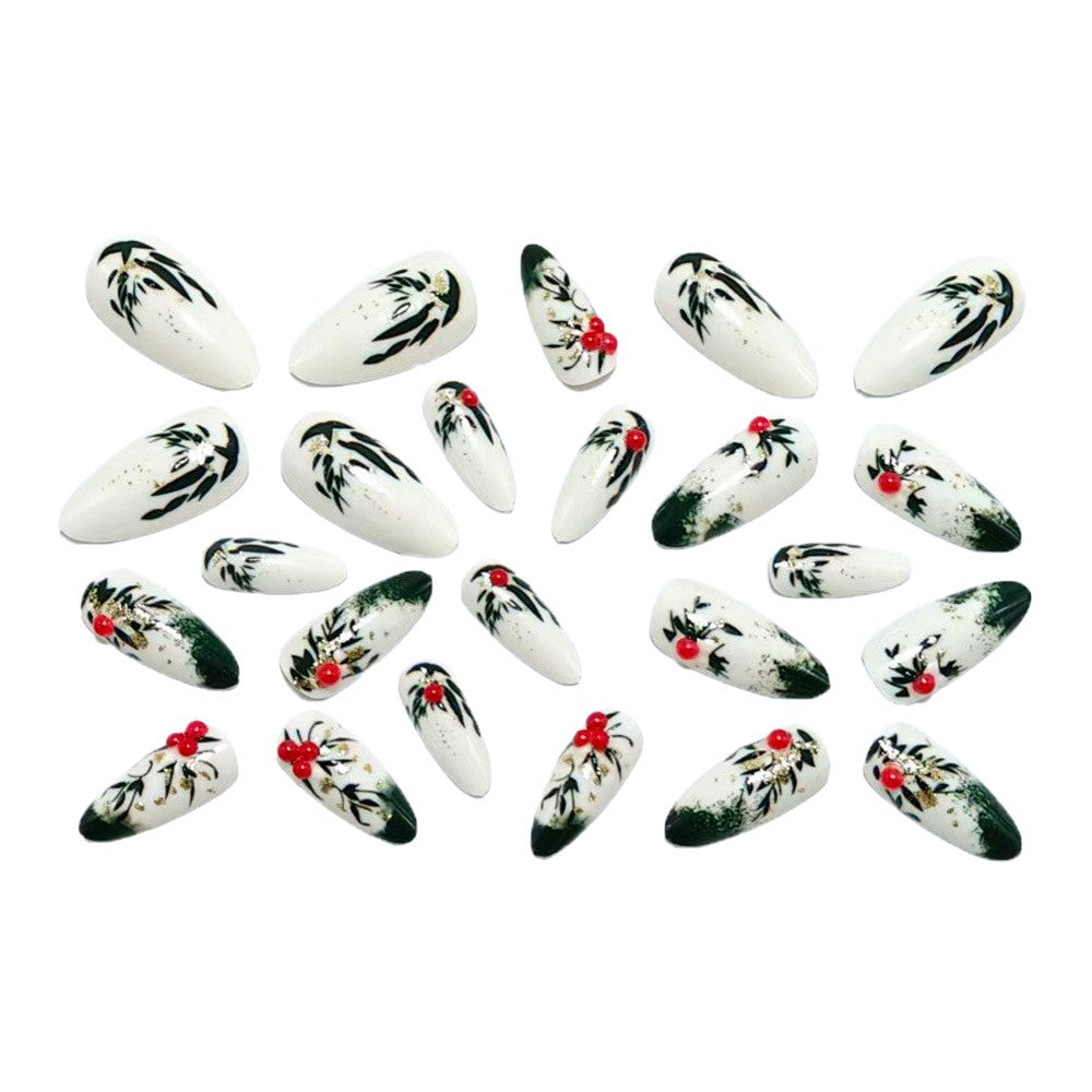 Glamorous artificial nails with floral accents Bowlift