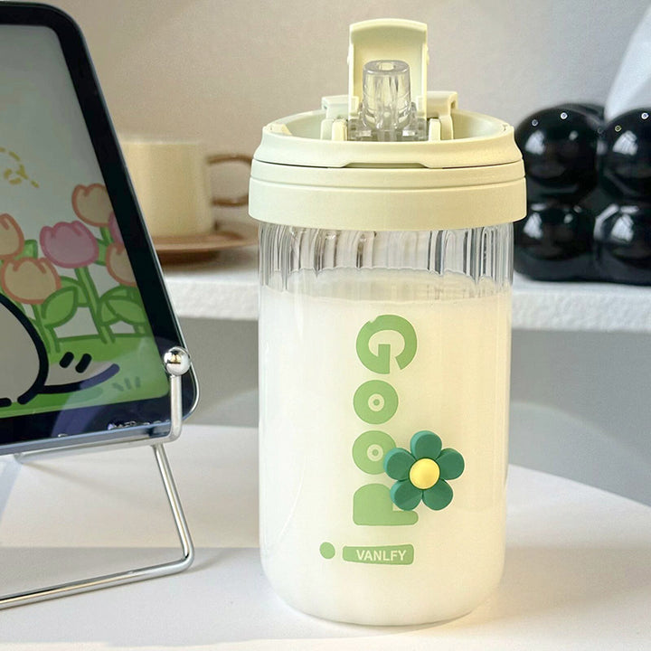 Ladies' insulated drink container with cheerful flower design Bowlift