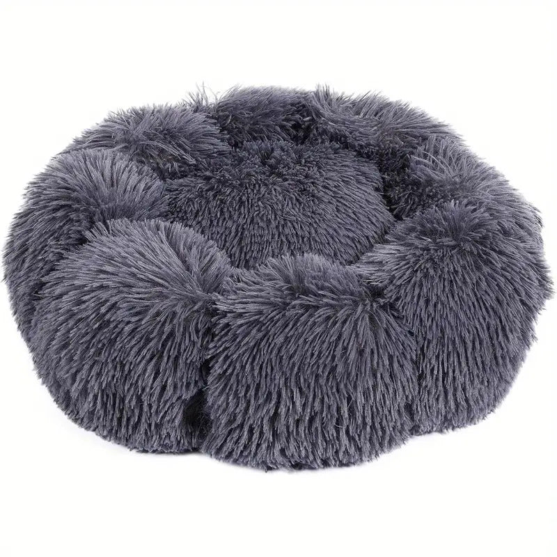 Plush Round Furry Dog Bed