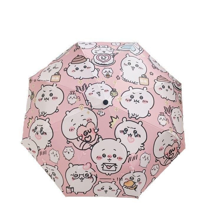 Women's Foldable Umbrella with Humorous Animal Design Bowlift