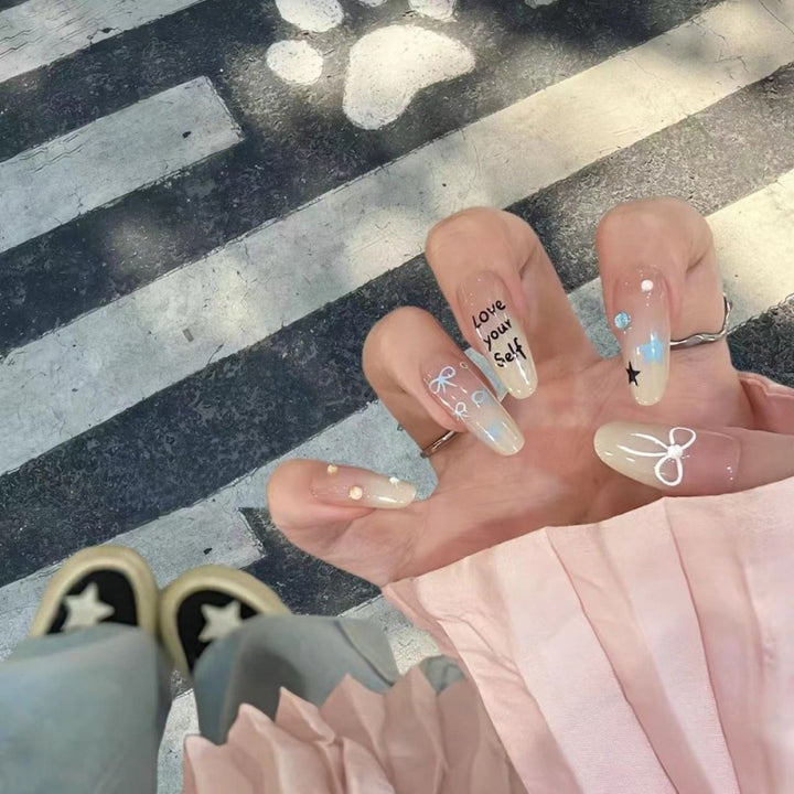 Floral Art Press-On Nail Set Bowlift