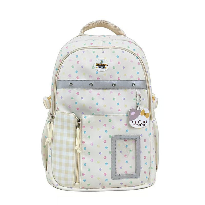 Multi-Pocket Patterned Backpack Bowlift