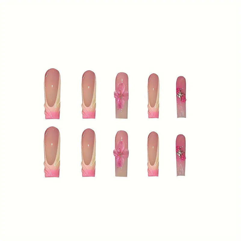 Floral Accent Nail Art Extensions Bowlift