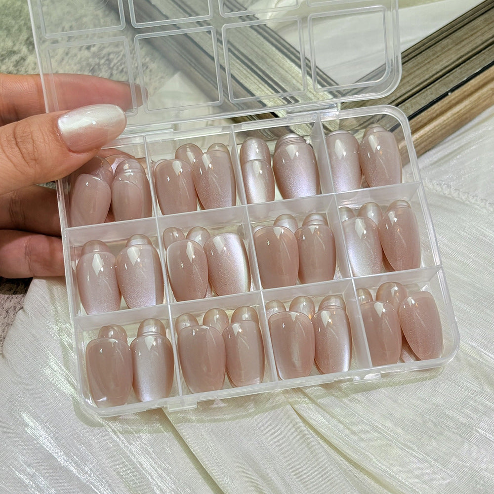 Glossy Stiletto-Shaped Press-On Nail Set Bowlift