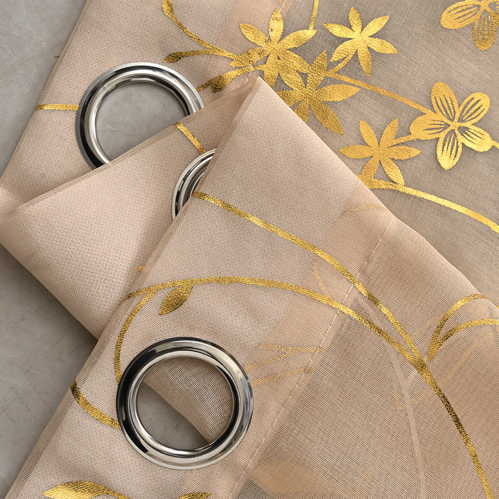 Sheer Floral Embroidered Window Curtain