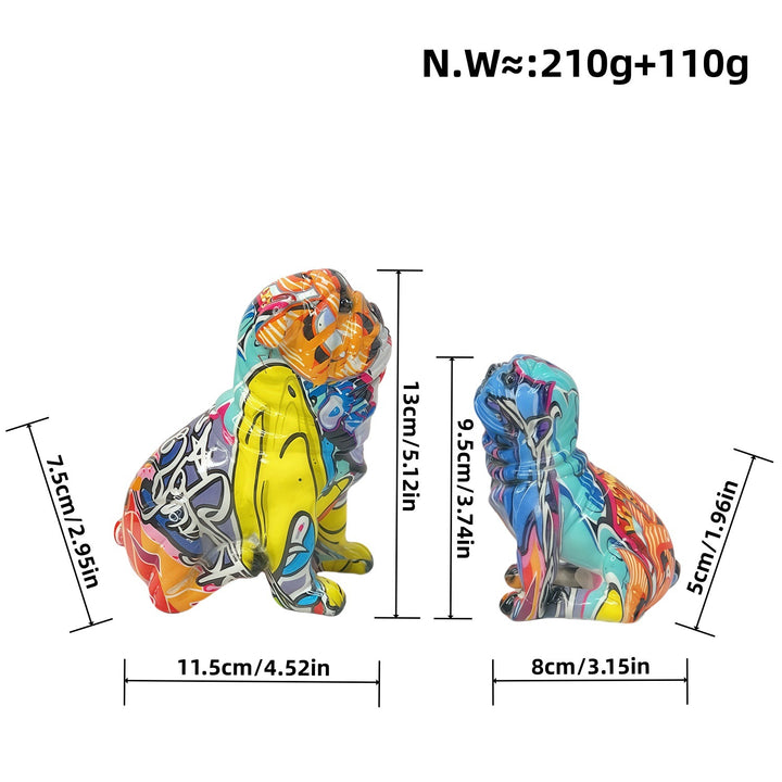 Creative bulldog figurine made of hand-painted resin Bowlift