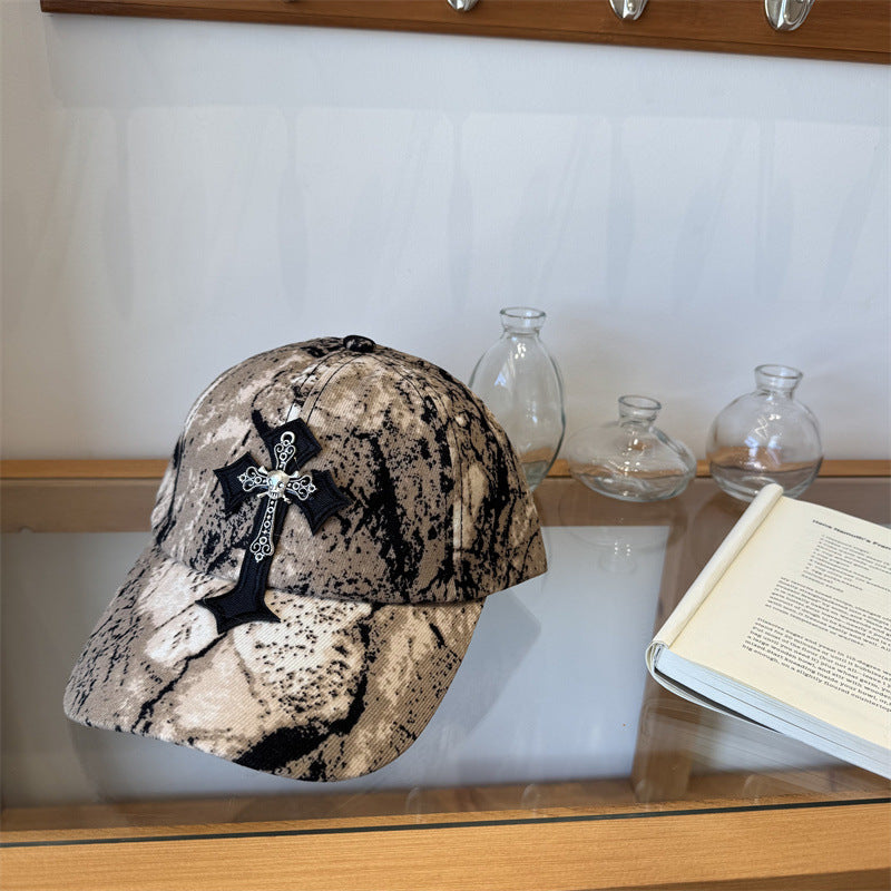 Men's Cross-Embellished Cap Bowlift