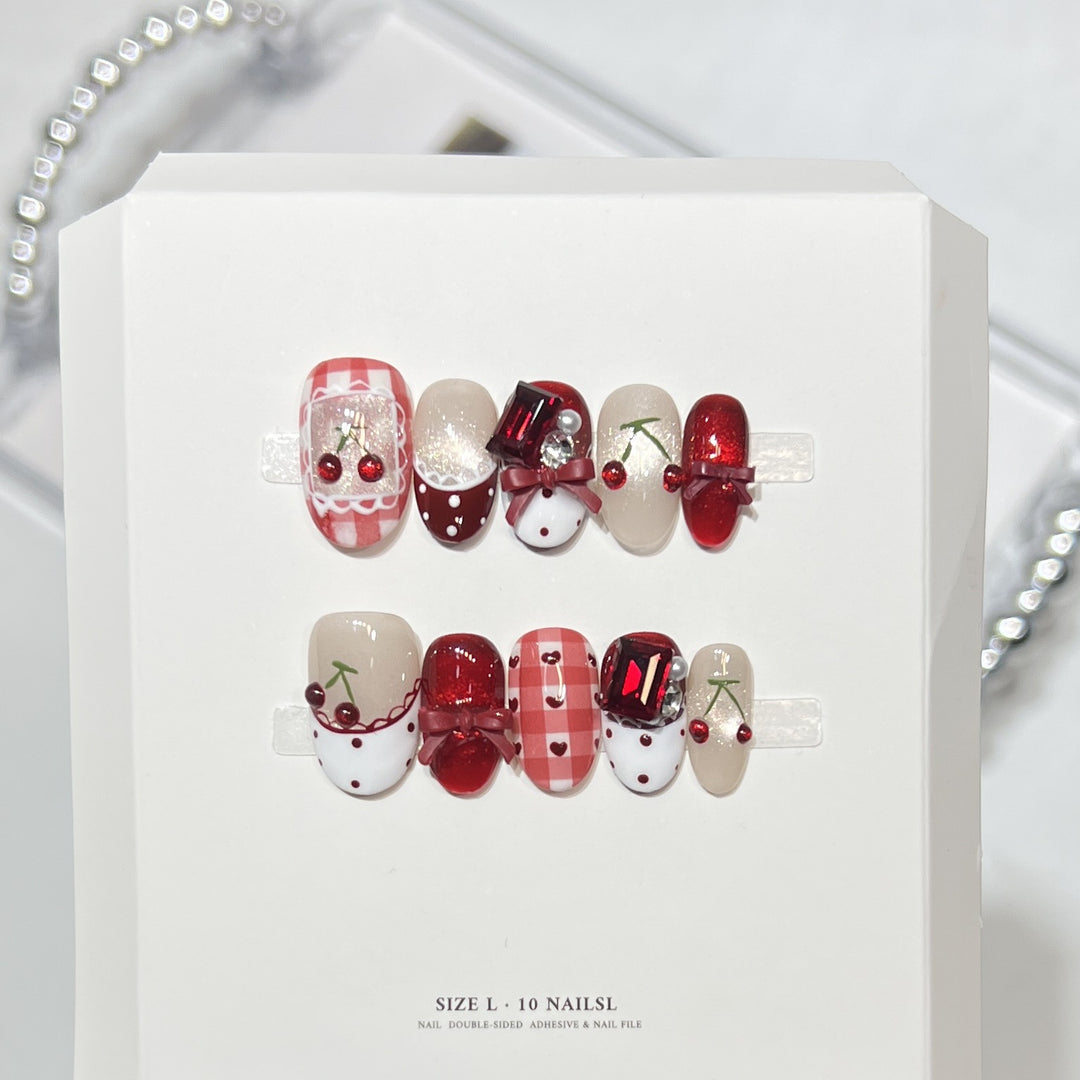 Themed Press-On Nail Art Set with Hello Kitty Designs Bowlift