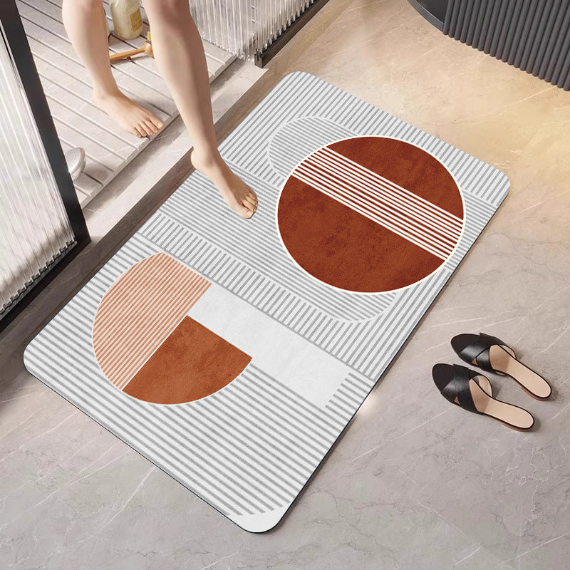 Geometric Patterned Bathroom Mat Bowlift