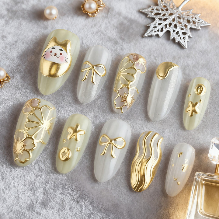 Artistic 3D Press-On Nail Art Set Bowlift