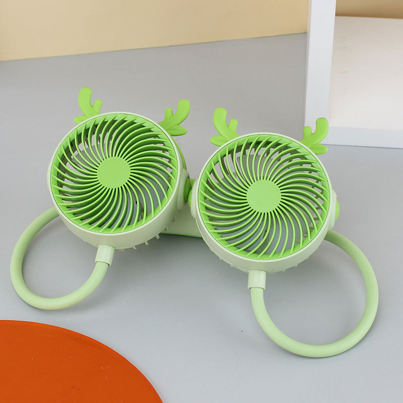 Ladies Portable Neck Fan with Dual Fan Bowlift