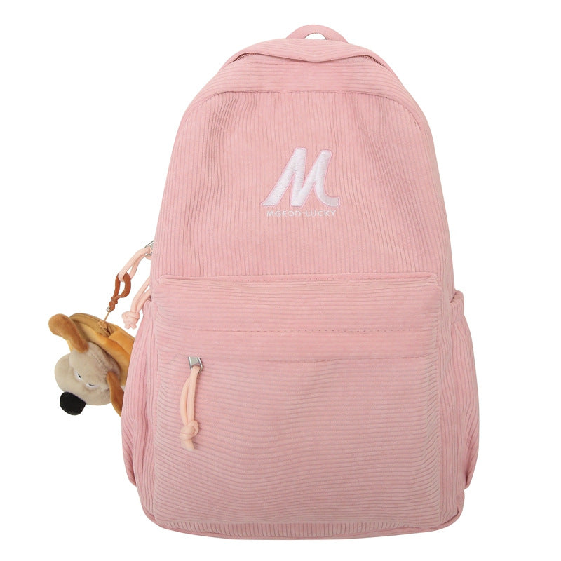 Casual Plush Textured School Backpack Bowlift