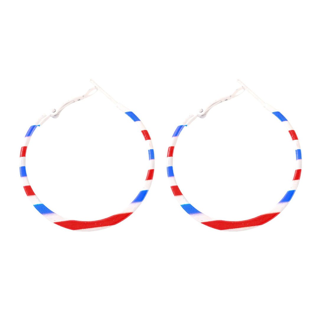 Women nan enamel horseshoe earrings with star motif and fishhook closure Bowlift