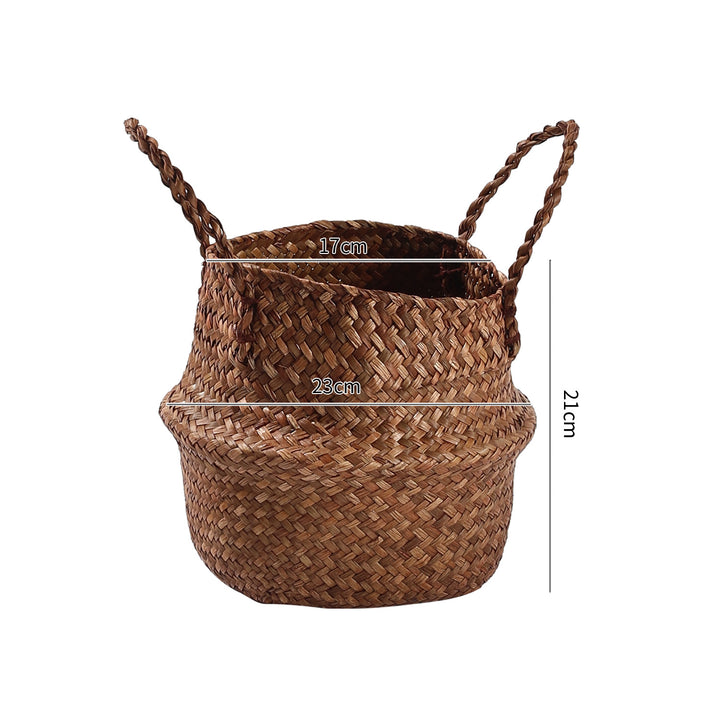 Handwoven Natural Fiber Storage Basket Bowlift