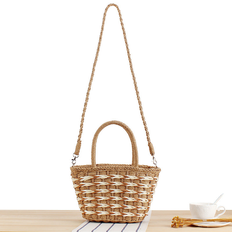 Hand-knotted basket bag with practical carrying handles Bowlift