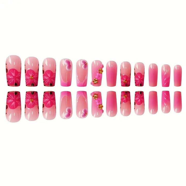 Floral Acrylic Nail Art Enhancements Bowlift