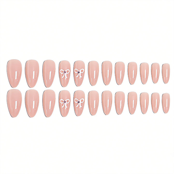 Acrylic nail set with elegant bow accents Bowlift